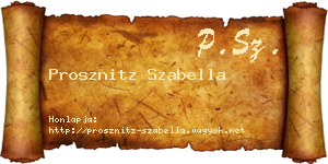 Prosznitz Szabella névjegykártya